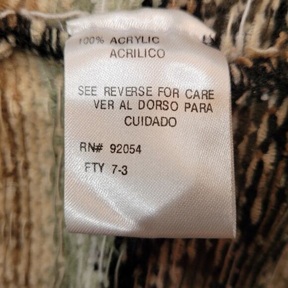 VTG Carolyn Taylor Chenille Fair Isle Sweater Sz S 90s Y2K Zip Front Korea - Picture 6 of 10